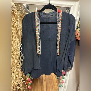 Colorful Tassel-Trimmed Women's Jacket with defects